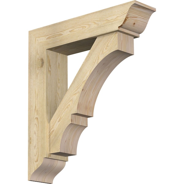 Ekena Millwork Balboa Traditional Rough Sawn Bracket w/ Offset Brace, Douglas Fir, 8"W x 34"D x 38"H BKT0806X34X38BOA01RDF - main